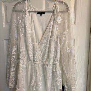 White Lulus Lace Romper